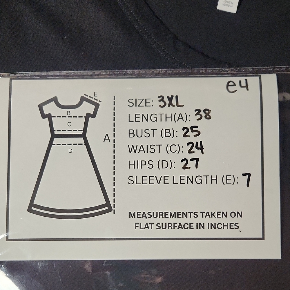 Time and Tru Black Tiered Cotton Dress 3X - Picture 5 of 5